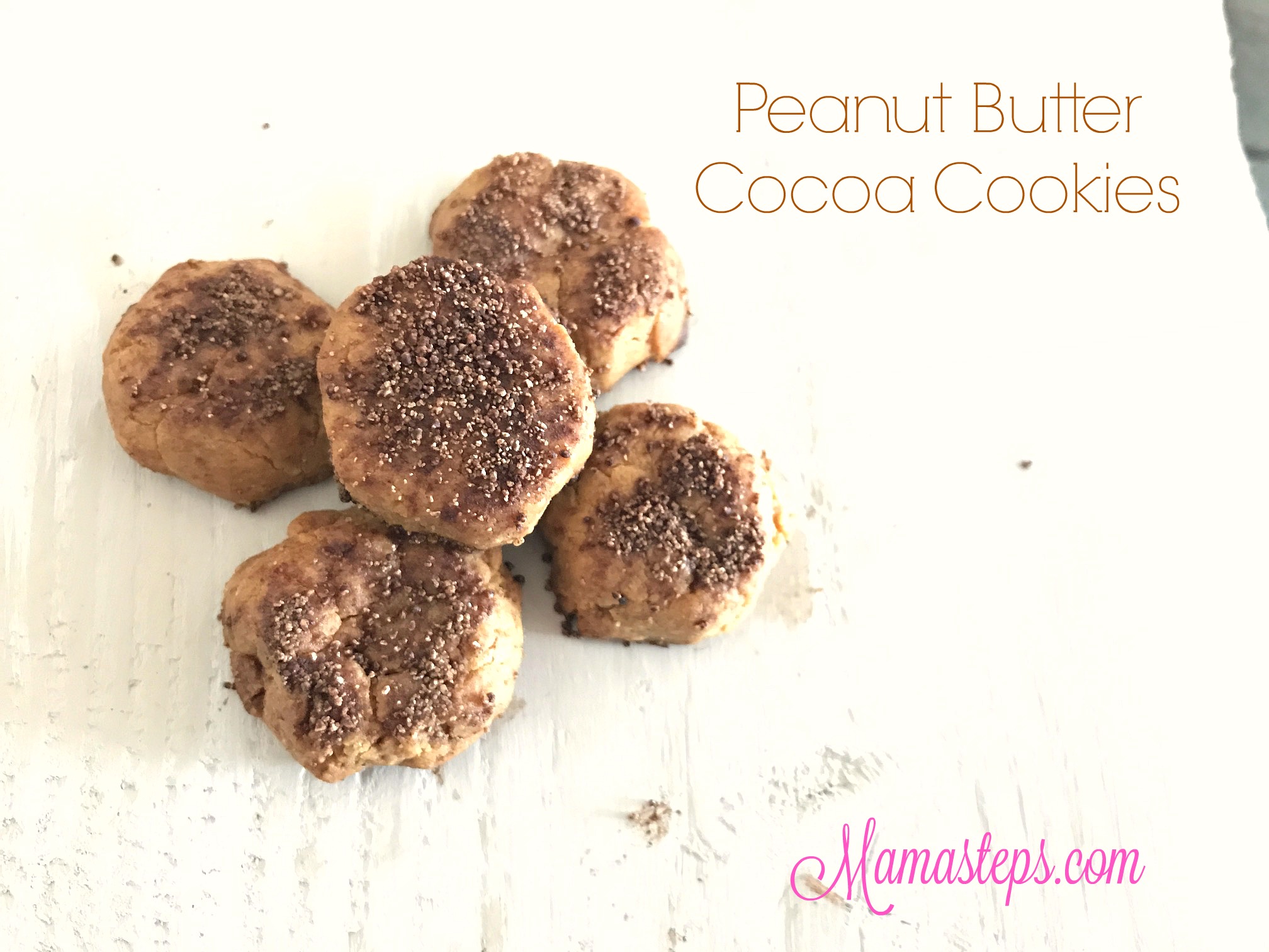 Peanut Butter Cocoa Cookies mama steps